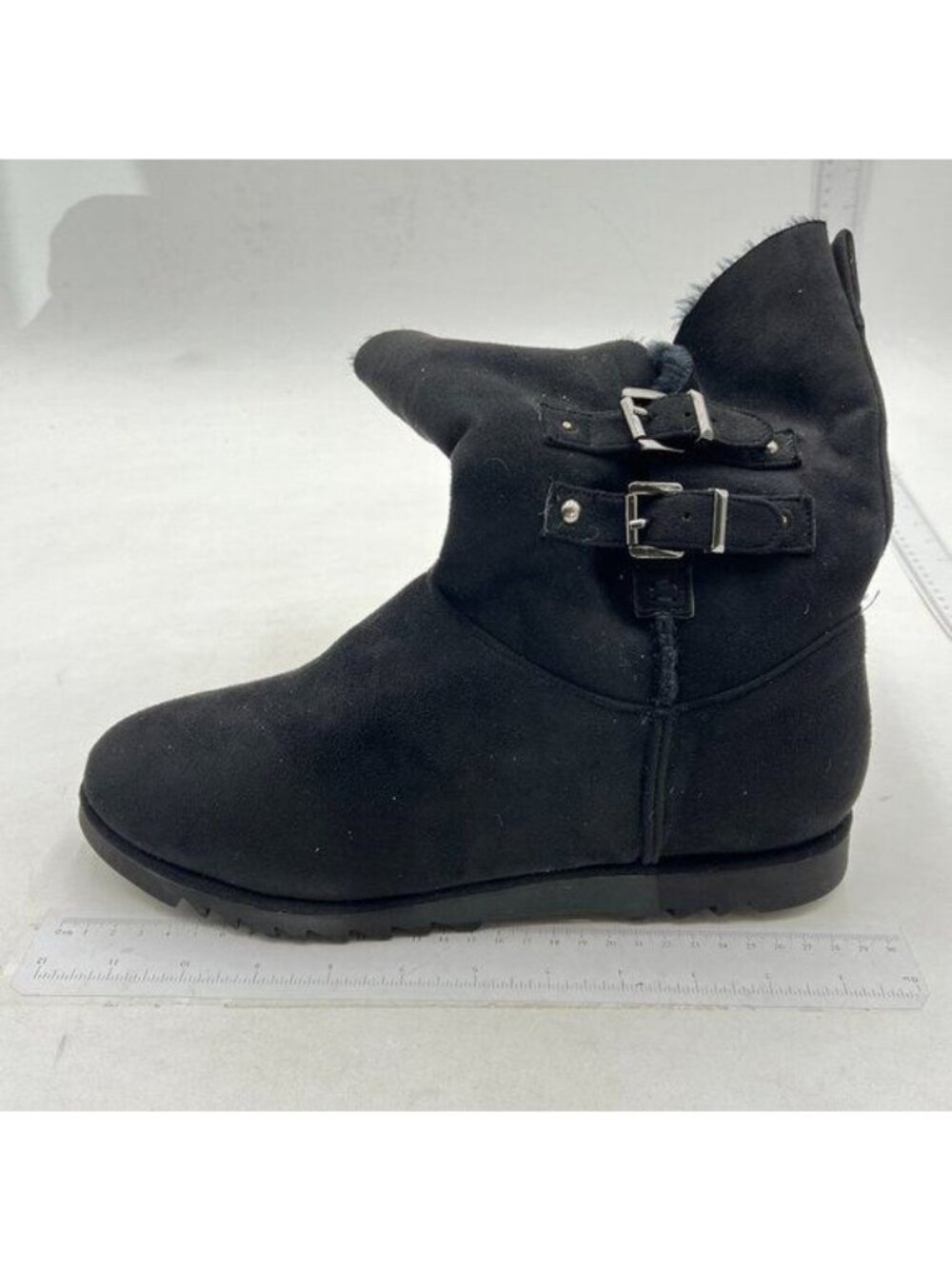 Womens Lindell Ankle Booties Fashion Slouch Mid-Calf Flat Boots Black